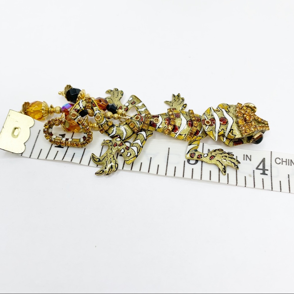 SOLD-Lunch at the Ritz Leapin  Lizards Earrings - Picture 4 of 8